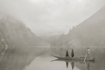 'Auf dem See', from the series 'Im Wald', (2020).  By Erwin Olaf. 