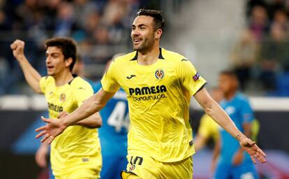 Iborra celebra uno de los goles ante el Zenit.