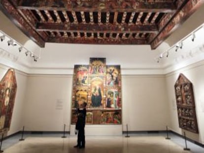 The coffered ceiling installed in the Prado