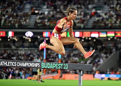 Marta Serrano, durante la prueba de este miércoles en Budapest (Hungría).