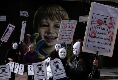 Manifestación contra la violencia machista en Pola de Siero (Asturias), en 2023.