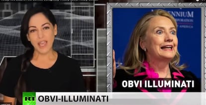 Un vídeo -retirado por RT- en el que la cadena explicaba una falsa teoría de la conspiración antisemita con lazos con Hillary Clinton.