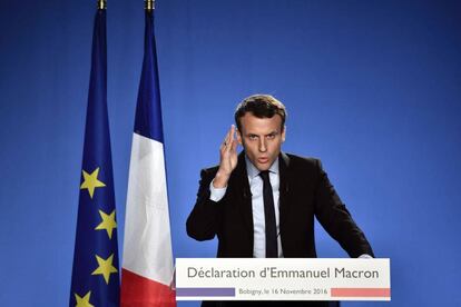 Emmanuel Macron apresenta sua candidatura em novembro do passado ano.