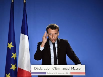 Emmanuel Macron apresenta sua candidatura em novembro do passado ano.