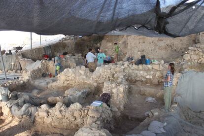 Los arqueólogos trabajan en el área donde han sido localizados los restos de Gat.