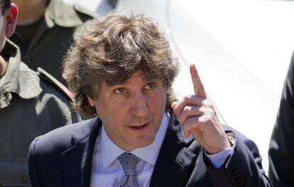 Argentina&#039;s Vice President Amado Boudou attends a presentation of new police cars in Buenos Aires on Monday.
 