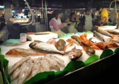 Una pescadería en el mercado de La Boquería, en el centro de Barcelona. EFE/Archivo