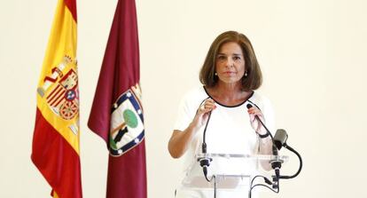 Ana Botella, el pasado septiembre, en la rueda de prensa en la que anunció que no concurriría a las elecciones.