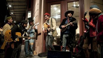 Músicos en Nueva Orleans, en Estados Unidos.