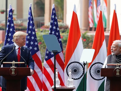 El presidente de Estados Unidos, Donald Trump, y el primer ministro de India, Narendra Modi, el pasado febrero en Nueva Delhi.