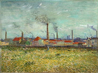 El óleo 'Fábricas en Clichy' de Van Gogh, en 1887.