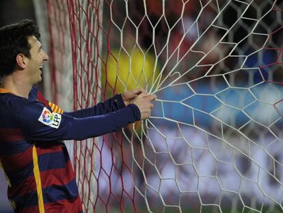 Messi, en el partido frente al Sporting. 