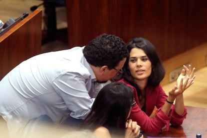 Unidas Podemos spokeswoman Isabel Serra at the Madrid assembly.