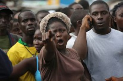 Protestas en Monrovia (Liberia) contra la cuarentena. 