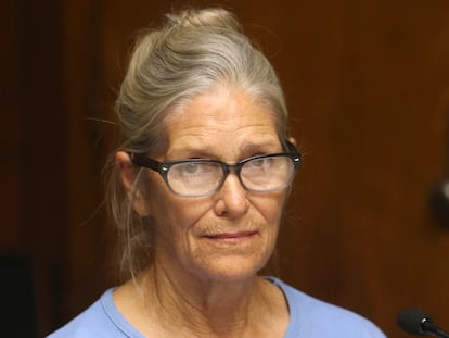Leslie Van Houten attends her parole hearing at the California