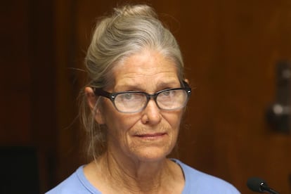 Leslie Van Houten attends her parole hearing at the California