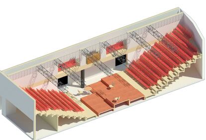 Así está previsto que sea el nuevo espacio escénico que unirá dos antiguas salas de cine para habilitar 200 sillas.