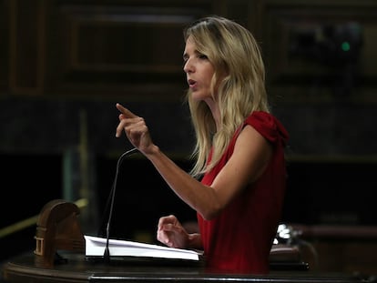 La portavoz del PP en el Congreso, Cayetana Álvarez de Toledo, durante su turno de palabra.