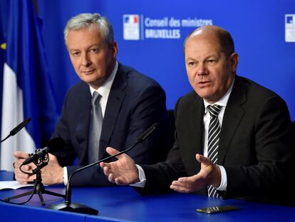 Los ministros de Finanzas de Francia y Alemania, Bruno Le Maire y Olaf Scholz.