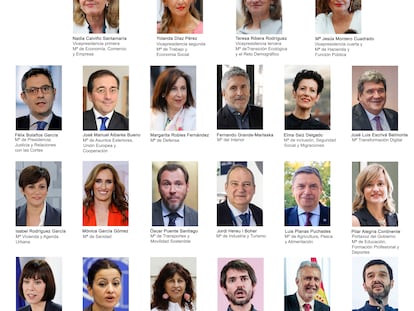 Los nuevos integrantes del Gobierno de Pedro Sánchez.