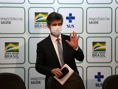 Teich, tras dimitir como ministro de Salud en su comparecencia de este viernes en Brasilia.