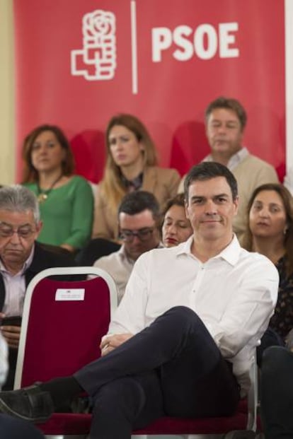 Pedro Sánchez durante un acto en Málaga.