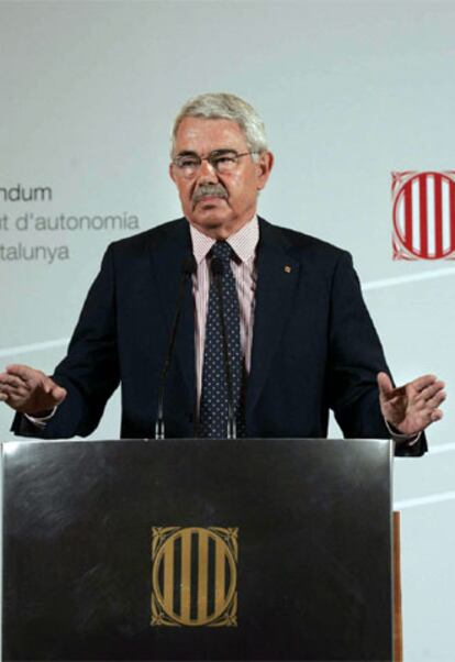 Maragall, durante su comparecencia en el Palau de la Generalitat.