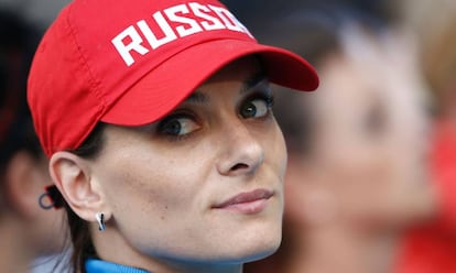 A estrela russa do salto com vara, Yelena Isinbayeva.