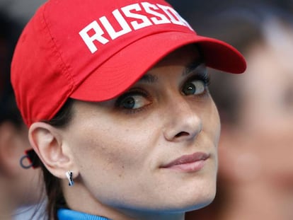 A estrela russa do salto com vara, Yelena Isinbayeva.