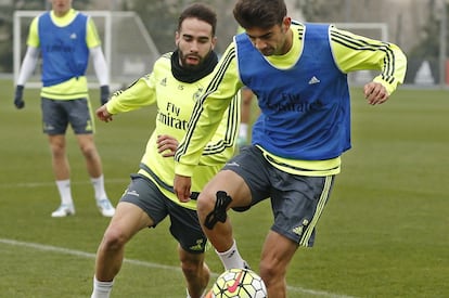 Enzo Zidane, no treino de quarta-feira.