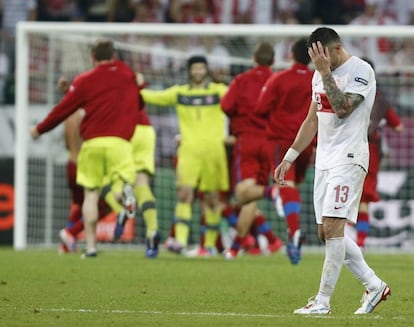 Marcin Wasilewski se lamenta tras quedarse fuera de los cuartos de final