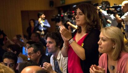 La coordinadora general del PdeCat, Marta Pascal (2d), durante la presentación de la Crida Nacional