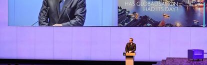 El exprimer ministro británico, David Cameron, durante la Cumbre Global de la WTTC en Bangkok (Tailandia).