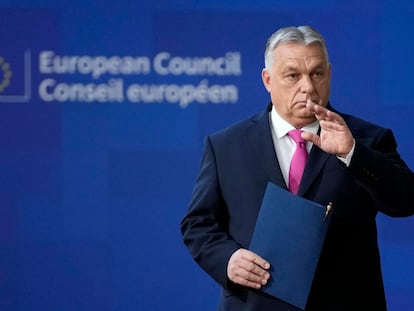 Viktor Orbán, en el Consejo Europeo, el jueves.