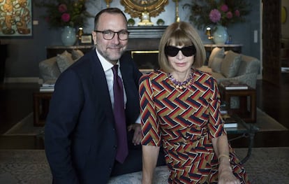 James Costos with editor of US Vogue Anna Wintour in 2015.