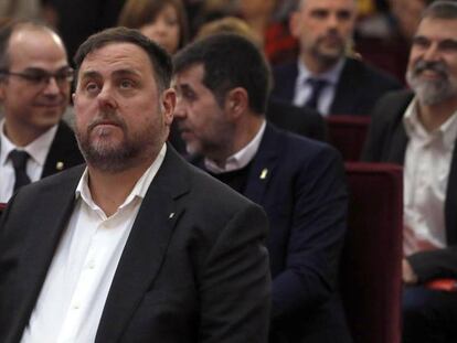 Oriol Junqueras durant el primer dia del judici al procés.