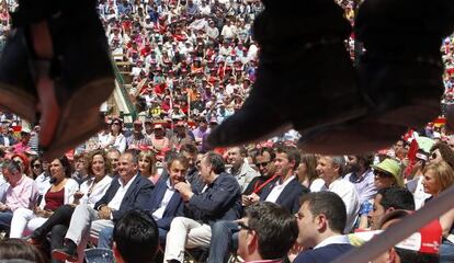 Zapatero en el mitin de la plaza de toros de Valencia.