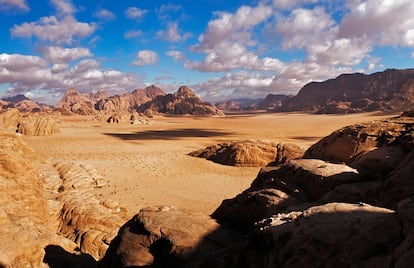 El espectacular paisaje de Wadi Rum.