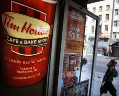 Una cafetería de Tim Horton en Nueva York