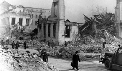 Bombardeo en Berlín en marzo de 1945.