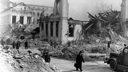 Bombardeo en Berlín en marzo de 1945.