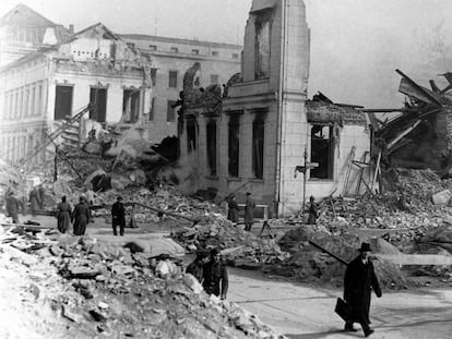 Bombardeo en Berlín en marzo de 1945.