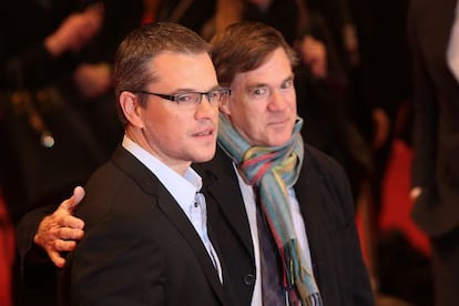 El actor Matt Damon y el director Gus Van, en la presentación de 'Tierra prometida', en la 63º edición de la Berlinale.