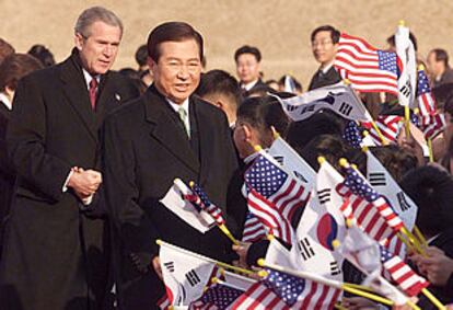 Kim Dae-jung y George Bush, hoy en Sel.