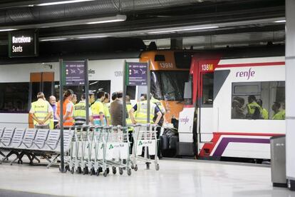 Choque de trenes en la estación de Sants de Barcelona.