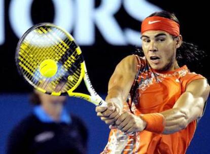 Nadal, en su partido con Mathieu.