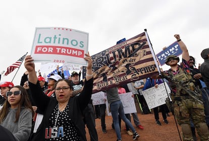 Los partidarios del presidente Donald Trump en Las Vegas, Nevada.