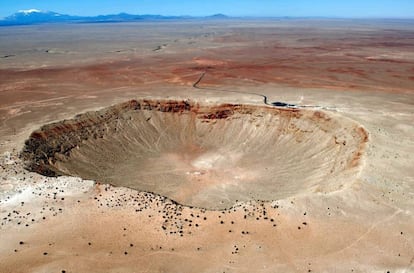 Imagen del cr&aacute;ter de Chicxulub, provocado por el meteorito al que se responsabiliz&oacute; de la extinci&oacute;n de los dinosaurios.