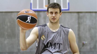 Novika Velickovic tras un entrenamiento con el Madrid.