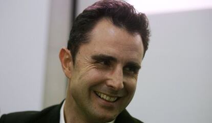 Hervé Falciani, en una rueda de prensa del Partido X